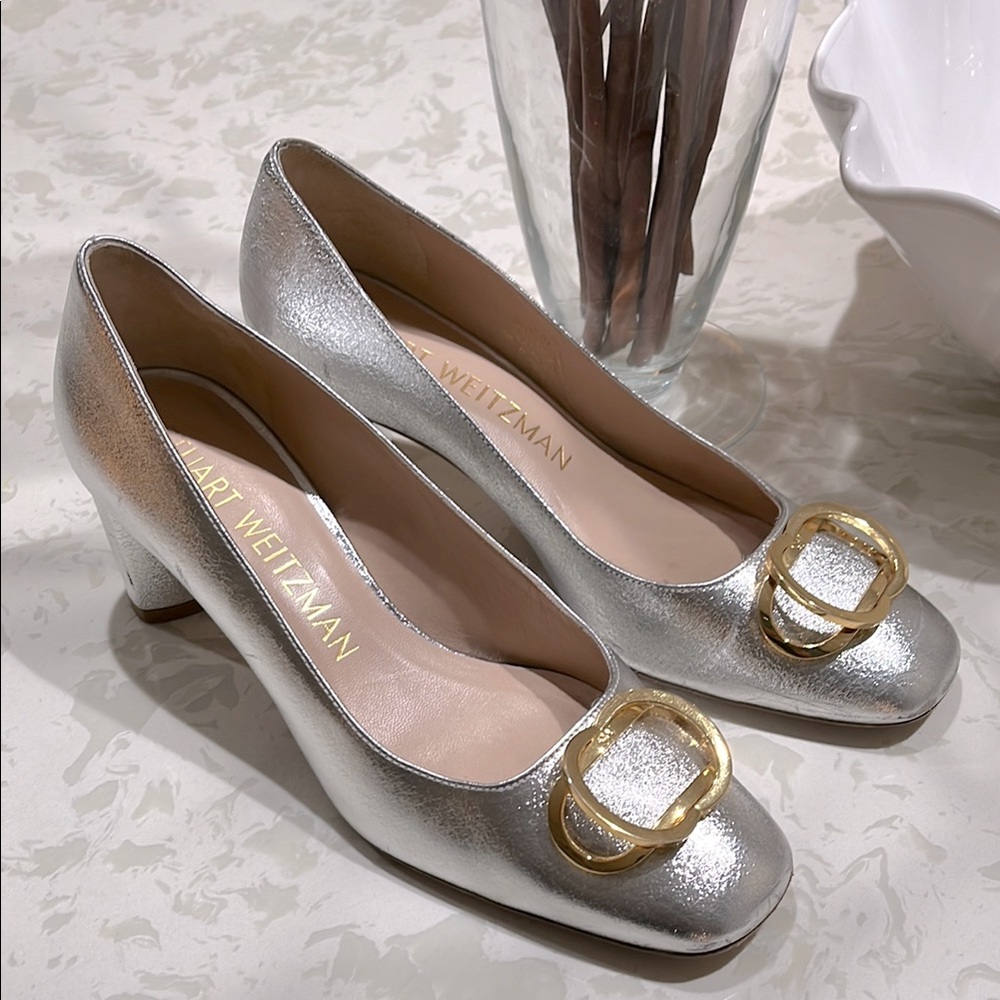 Stuart Weitzman Silver Pumps